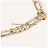 Anklets 유럽과 미국의 대외 무역 보석 패션 간단한 다목적 금속 체인 숙녀 Anklet 522 T2 드롭 배달 Dhgw1