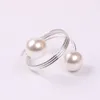 Elegant White Pearl Spring Servett Ring Hotel Wedding Decor Metal Servetter Buckle Festival Party Banquet Table Decoration Anillo de Servilleta de Primavera de Perlas