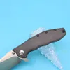 M1227 0562CF Flipper Folding knife D2 Drop Point Satin Blade Carbon Fiber with TC4 Titanium Alloy Handle Ball Bearing Washer Fast Open EDC pocket Folder Knives