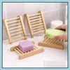 Porte-savon Plat en bois Accessoires de salle de bain Maison Organisateur de stockage Porte-savon Bain Douche Plaque Durable Portable Savons Plateau Titulaire Pab1 Ot1Vo