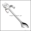 Cucchiai in acciaio inox Simpatico gatto Appeso Tazza Cucchiaino da caffè Cucchiaino da dessert Snack Scoop Gelato Mini stoviglie Pad11319 Drop Deliver Otbyk