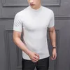 Pulls pour hommes T-shirt en coton pour hommes Pull demi-col roulé Solid Suck Sweat Haute Qualité De Yq Vêtements Tricoté Casual Manches Courtes