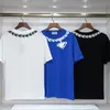 春/夏/夏2024年新しいチェーンレタープリントラウンドネックTシャツメンズアンドレディースコットン半袖ルーズプルオーバー