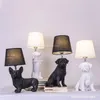 Lampes de table Moderne Résine Chiot Pour Chambre Animal Chien Lampe De Bureau Chevet Nuit Stand Luminaires Led Lit Salon Maison Déco