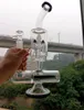 Bong de vidro cachimbos de água perc em linha com percoladores 12 polegadas óleo Dab Rig reciclador Bubbler para fumar ervas secas