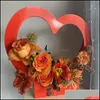 Other Festive Party Supplies Heart Shaped Paper Flower Box Diy Hand Held Basket Valentine Day Mothers Florist Decoration Homefavor Dhv3K