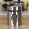 Kitchen Stainless Steel Cylinder Storage Jar Beans Peanut Containers Organization Food Visible Preservation Sealed Tanks Box BH8102 ff