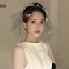 Headpieces French Elegant Black Hat Wedding Bride Headdress For Taking Chinese Clothing Cheongsam Retro Socialite Billycock Women