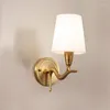 Applique murale de Style moderne américain, luminaires d'intérieur, allée intérieure, tous les bois en Bronze, lumières décoratives pour chambre à coucher