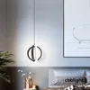 تصميم جديد قلادة حديثة ضوء الحد الأدنى من الإطار الأبيض الأسود LED مصباح معلق لغرفة المعيشة غرفة الطعام منطقة الديكور الثريا LRG019