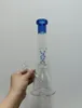 Blaue Glasbecher-Bong-DNA-Wasserpfeifen mit Turbin-Perkolatoren, Dab-Rig-Recycler-Bubbler-Rohre mit Schüssel