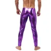 Men's Thermal Underwear YUFEIDA Sexy Mens Long Tight Pants Trousers Casual Johns PU Leather Stretch Costume Slim Party Clubwear