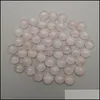 Arti e mestieri 6 mm pietra naturale rotondo cabochon perline sciolte opale quarzo rosa pietre turchesi viso per Reiki guarigione cristallo sport Dh5Jx