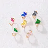 여성을위한 트렌디 한 화려한 아크릴 나비 반지 세트 보헤미안 동물의 생성 수지 7pcs/set rings