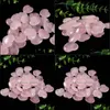 Artes e ofícios 20X20X6Mm Estátua de coração Pedra natural esculpida Decoração de quartzo rosa polido à mão Cristal de cura Reiki Brinquedo presente Dh1Bs