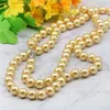 Choker Natural Stone 10mm Gold-color South Sea Shell Pearl Necklace 36INCH Beads Hand Made Jewelry Making YE2071 Wholesale Price