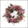 Couronnes De Fleurs Décoratives Couronne De Fleurs De Pivoine Artificielle Printemps Été Automne Hiver Pour Porte D'entrée Extérieure Mur De Mariage Intérieur Win Othbz