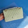 2022 Classic Lambbskin Ceanted Green Green Bags Gold Metal Hardware Chain Crossbody Counter Conder Parse Multi Pochette