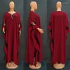 Ethnische Kleidung Wepbel Schwarze Frauen Muslimisches Kleid Abaya Naher Osten Dubai Islamischer Kaftan Strass Robe Lose Fledermaus-Kaftan