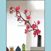 Decorative Flowers Wreaths 60Cm Long Artificial Silk Flower Mini Cherry Blossom Sakura 4 Color For Wedding Party Table Decor Acces Otbry