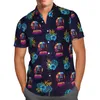 Mäns casual skjortor stjärnhimmel alternativ 3d tryck sommar andningsbar hawaii kort ärm skjorta män strand 5xl stor streetwear harajuku ropa