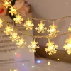 Strings 10m sneeuwvlok LED-touwtjes Lichten Fairy Light Battery-Operated Garland Year Christmas Decorations Noel Navidad