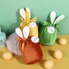 عيد الفصح تخزين أكياس أرنب هدية سلال الحلوى الرباط الفصح