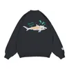 22FW 유럽화물 까마귀 겨울 패션 자수 생선 플러스 사이즈 남성 여성 미국 힙합 풀오버 스웨트 셔츠