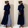 Casual Dresses Korean Japanese One Piece Sweater Dress Women Turtleneck Long Sleeve Autumn Winter Ladies Patchwork Pleated Maxi