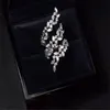 Handgjorda bröllopsringar Enkla modesmycken Söt söt 925 Sterling Silver Marquise Cut White Topaz Cz Diamond Gemstones Women O245Q