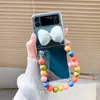 Fashion dames telefoonhoesjes voor Samsung Galaxy Zflip3 Zflip 3 4 Z flip 1 2 hart Aurora papieren kaart regenboogarmband case