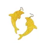 Dolphin Dangle Kolczyki złota srebrna brokat biżuteria 02561246