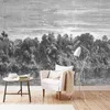 Fonds d'écran personnalisé 3D papier peint mural moderne rétro lignes peintes à la main forêt tropicale jungle illustration fond mur décoration de luxe wallp