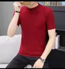 Men's Sweaters 2022 Men's Short Sleeve Knitted Tshirt Male Solid Color O Neck Slim Fit Pullover Sweater Tops M-3XL