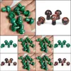 Konst och hantverk 20mm Mini Malachite Stone Mushroom Plant Staty Stones Ornament Carving Home Decoration Crystal Polishing Gem Sports DHQLG