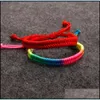 Charme Bracelets Rouge Colorf Corde Tressé À La Main Amoureux De L'amitié Chanceux Bijoux Pour Femmes Hommes Couple Accessoires De Mode Drop Delive Dhzk4