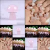 Искусство и ремесла 20 -мм розовые кварцевые грибы Статуя натуральное камень