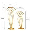 Party Decoration 4 PCS Flower Vase Floor Vases Column Stand Metal Road Lead Wedding Centerpiece Geometric Pot Table Rack For Home Event