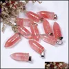 Konst och hantverk PenDum Natural Crystal Rose Quartz Tigers Eye Stone Charms Formh￤nge f￶r DIY Making 10x25mm Sports2010 Drop Deli DH5ZR