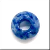 Arts et artisanat 8X14Mm grand trou breloques pierre de jade ronde naturelle cristal entretoise perles pendentif à breloque pour la fabrication de bijoux accessoires Sp Dhe5F