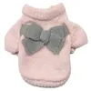 Dog Apparel 2022 Fashion Cute Pet Sweaters Winter Warm Puppy Pink Bow Clothes Christmas Soft Cotton Coats Jacket For Chihuahua Teddy