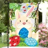 Easter Courtyard decoration Banner Flags Painted Egg and Rabbit Pattern Garden Flag 40 color Festival-flag DE933