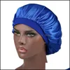 Beanie/Skull Caps Wide Band Elastische Solid Color Satijnen Night Hat For Women Girl Soft Slee Bonnet Beanie Fashion Headwar Drop Lever Dh1vz