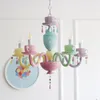 Pendant Lamps Creative Cartoon Color Crystal Chandelier Children's Room Princess Bedroom Girl Restaurant American LED Chandeliers