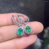 Dingle ￶rh￤ngen elegant gr￶n smaragd ￤delsten h￤nge kvinnor 925 silver smycken verklig naturlig p￤rla f￶delsedagsfest g￥va