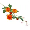 Fleurs décoratives Une soie Rose Fleur Longue Tige 5 Têtes Artificielle Rosa Fluer Branche 6 Couleurs Pour Centres De Mariage Maison Floral
