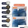 Sewing Notions Tools Magic Metal Buttons Extender For Jeans Adjustable Retractable Waist Extenders Button Waistband Expander Drop Dhjy4