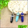 Artes y artesanías Dowsing Pendum Charms Cuarzo Forma hexagonal Piedra natural Cristal Reiki Curación Pende Colgante Pendums para deportes201 Dh7Oo