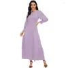 Ropa étnica Satén Árabe Elbise Vestido de Marruecos Mujeres Musulmanas Abaya Abayas Hijab Dubai Largos Turquía Islam Kaftan Musulmane Vestidos Ramadán