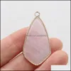 Arts et artisanat Point Style Turquoise Pierre Naturelle Charmes Rose Quartz Cristal Pendentif Pour Boucles D'oreilles Collier Fabrication De Bijoux Sports20 Dh8Ut